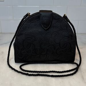 Bally Purse Handbag Vintage Fabric Patterned Dome Shaped Pocketbook Luxury Bag